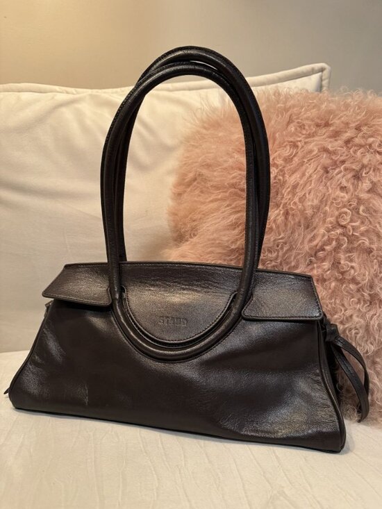 STAUD Handbags - STAUD Maude Shoulder Bag – Espresso Brown Leather Handbag